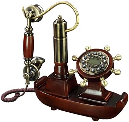 QUUL Antika Sabit Telefon Vintage Gömme Sabit Telefon Telefone Tekne Ev Ofis Oturma Odası için (Renk: Tuval hattı)