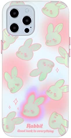 Bunny Telefon Kılıfı iPhone 11 ile Uyumlu, sevimli Temizle Sarı Tavşan Çiçek Karikatür Darbeye Koruyucu Telefon Kapak