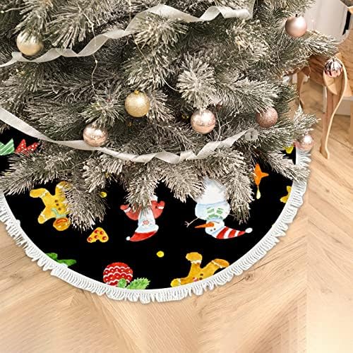 Baegutly Noel Ağacı Etek Yaka Büyük Suluboya Noel Kış Yeni Yıl Geyik Kardan Adam Noel Baba Noel Ağacı Taban Mat Kapak