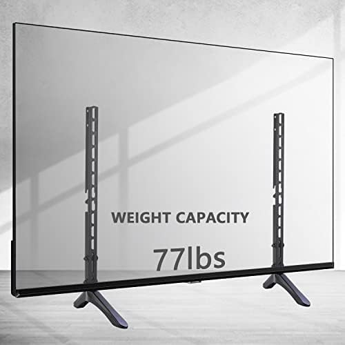 Evrensel TV Standı Montajı, 26 ila 55 inç LCD LED Düz Ekran TV'ler için Masa Üstü TV Standı, 77 lbs'ye kadar tutuculu