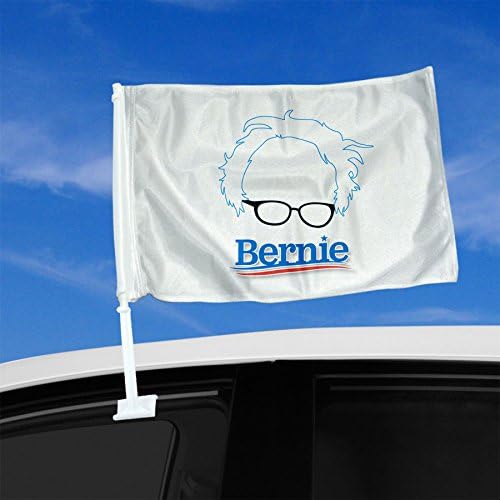 Çift Taraflı Araba Bayrağı - Başkan Saç Logosu için Bernie Sanders