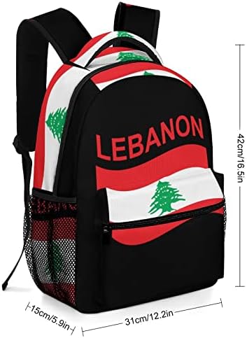 Lübnan bayrağı seyahat sırt çantaları Moda omuzdan askili çanta Hafif Çok Cep Sırt Çantası Okul Çalışması için Alışveriş