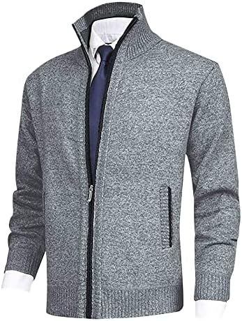 Spor ceketler Erkekler için erkek Moda Gevşek Hırka Sıcak Ceket Kazak Standı Yaka Örgü Ceket Ceketler