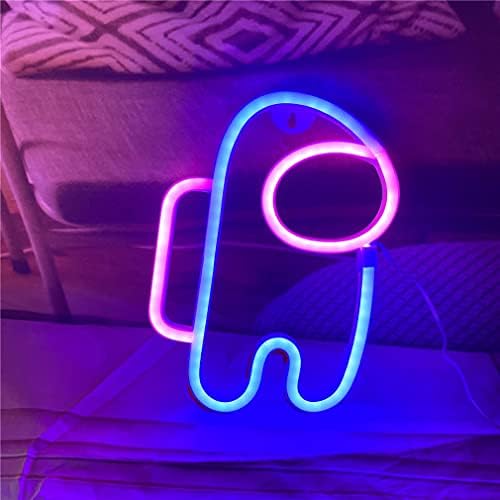 QiaoFei Alien Neon burcu ışıkları Astronot Neon tabelalar USB veya pille Çalışan Çocuk Odası için Yatak Odası Bar