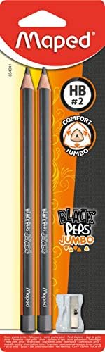 Haritalı Siyah Peps M854041/Kalemtıraşlı Kalem Jumbo, 2'li Paket