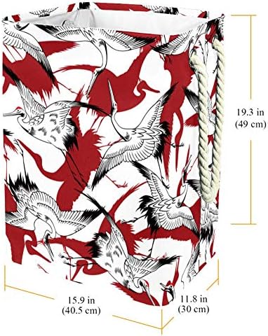 Inhomer Japon Tarzı Vinç Desen 300D Oxford PVC Su Geçirmez Giysiler Sepet Büyük çamaşır sepeti Battaniye Giyim Oyuncaklar