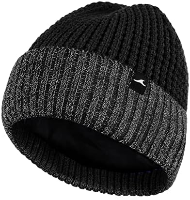 Achıou Kış Yansıtıcı Bere Şapka Erkekler Kadınlar için, sıcak Kaflı Kış örgü şapka Kap Koşu için Açık Spor Yüksek