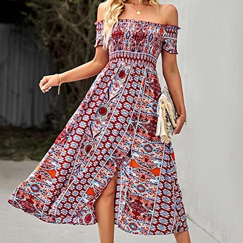 Yaz elbisesi Kadınlar için 2023 Moda Rahat İlkbahar & Yaz Kolsuz tek omuzlu elbise Çiçek Baskı Elbise