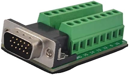 X-DREE D-SUB DB15 VGA Erkek 3 Satır 15 Pin Terminal kesme panosu Adaptörü (Adattatore D-SUB DB15 VGA maschio 3 dosya