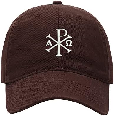Beyzbol şapkası Erkekler Chi-Rho Çapraz İşlemeli Yıkanmış Pamuk Baba Şapka beyzbol şapkası s