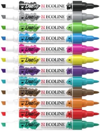 Craftelier Suluboya işaretleyici kalem Çift Uçlu Duotip Ecoline Açık Yeşil 601