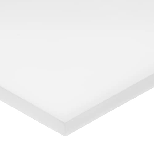 Delrin Asetal Homopolimer Plastik Levha, Beyaz, 2-1 / 2 inç Kalınlığında x 6 inç Genişliğinde x 6 inç Uzunluğunda