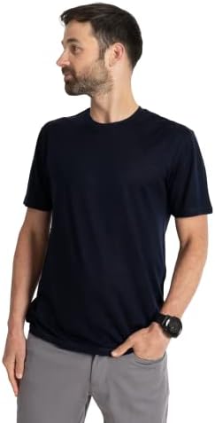 Yünlü Giyim erkek Merinos Yünü Ekip Boyun Tee Gömlek-Günlük Ağırlık Esneklik Nefes Anti-Koku