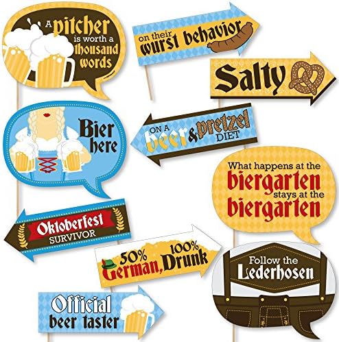 Büyük Nokta Mutluluk Komik Oktoberfest-Alman Bira Festivali fotoğraf kabini Sahne Seti - 30 Adet