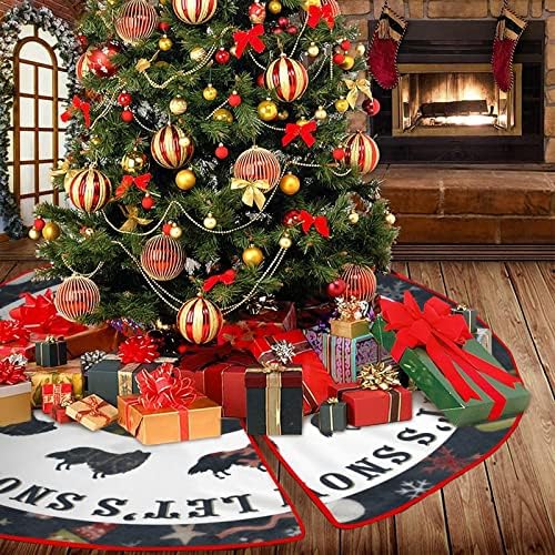 Siyah Let It Kar Noel Ağacı Etekler Mat Köpekler Yavru Sevimli Kar Taneleri Ağacı Etek Rustik Noel Ağacı Süsler Tatil
