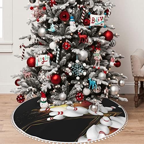 Bowling topu Ponpon Noel Ağacı etek Parti Dekorasyon ağacı etek. Çap 30/36/48 inç