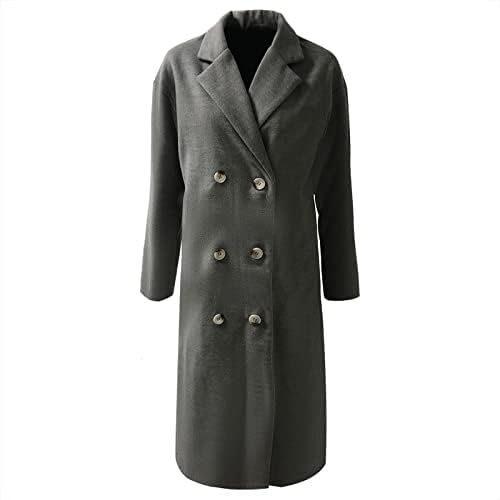 Bahar Ceketler Kadınlar için 3/4 Kollu Çentikli Yaka Trençkot Boy Açık Ön Düğme Aşağı Rüzgarlık Dış Giyim