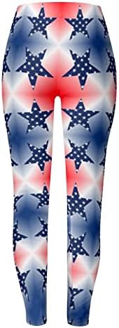 Amerikan Bayrağı Tayt kadın Karın Kontrol Vatansever Amerikan Bayrağı koşucu pantolonu Hafif Popo Kaldırma Elastik