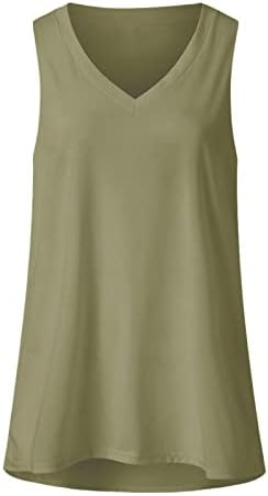 lcepcy kadın Yaz Tunik Üstleri Tayt V Boyun Kolsuz Tank Top Katı Gevşek T Shirt 2023 Yaz Casual Gömlek