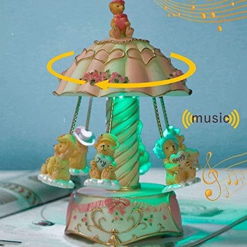 LKYBOA müzik kutusu renkli ışıklar müzik kutusu reçine çocuk reçine zanaat hediye müzik kutusu yatak odası ev dekorasyon