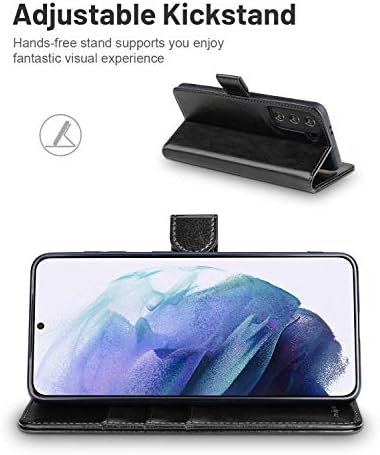 OCASE Galaxy S21 5G Cüzdan Kılıf ile Uyumlu, Kart Tutuculu PU Deri Flip Folio Kılıf RFID Engelleme Kickstand [Darbeye