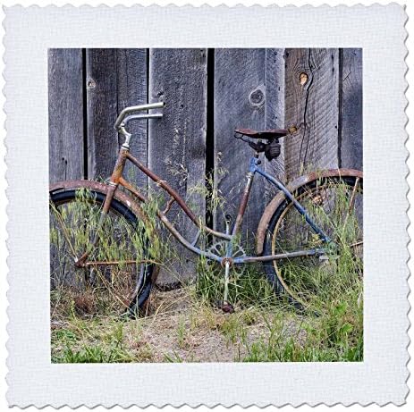 3dRose qs_93998_3 Oregon, viraj. Eski Bir Çiftlik Ahırına Karşı Bisiklet-US38 RER0002-Rıc Ergenbright-Yorgan Meydanı,
