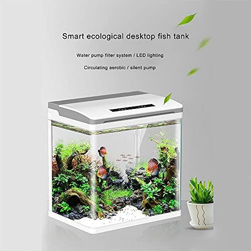 TJLSS Mini Akıllı Akvaryum Betta balık akvaryumu Yaratıcı Tembel Masaüstü Balık Tankı Ev Kendinden sirkülasyonlu