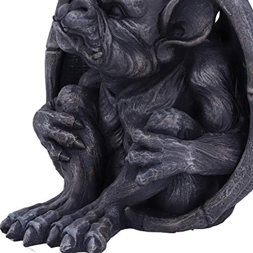 Nemesis Şimdi Siyah Hugo Koyu Grotesk Gargoyle Heykelcik, 12,5 cm