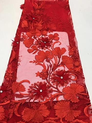 Amibric Çiçek İşlemeli Tül Dantel Kumaş düğün elbisesi için 3 Afrika dantel kumaş düğün elbisesi için Dantel Kumaşlar