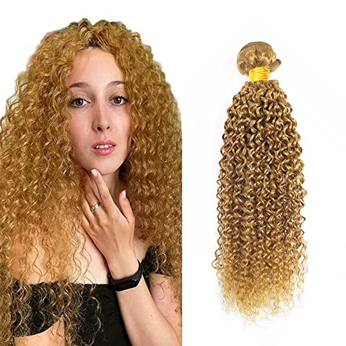 Kinky kıvırcık insan saçı Demetleri 27 Bal Sarışın Demetleri 12 inç Sınıf 8A Işlenmemiş Brezilyalı Bakire Sarışın