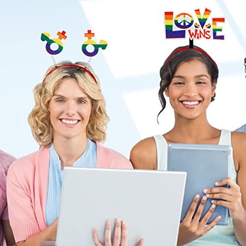 Doneace Eşcinsel Gurur Kafa Bandı LGBT Kafa Boppers Gökkuşağı Saç Çember Saç Malzemeleri Saç Süslemeleri AŞK KAZANIR