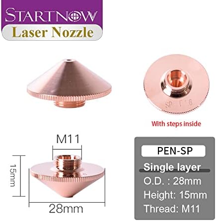 Startnow Penta lazer kesme başlığı konektörü ısı emici radyatör Fiber Metal kesici makinesi lazer memesi (PEN-BC