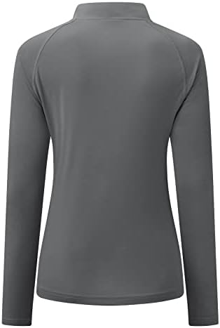Rdruko kadın Yürüyüş Gömlek Hızlı Kuru Uzun Kollu Çeyrek Zip UV SPF UPF 50 + Güneş Koruma Açık Gömlek