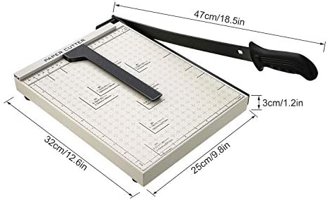 Kağıt Kesici Ağır Hizmet Tipi A4-B7, Kart Stoğu için 12 Kesme Uzunluğu Giyotin Kağıt Kesme Makinesi Metal Taban,