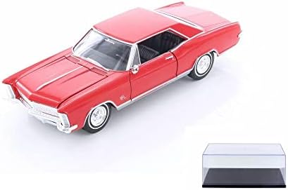 Pres döküm araba w / Vitrin-1965 Buick Riviera Grand Sport Hardtop, Kırmızı Welly 24072WR - 1/24 Ölçekli pres döküm