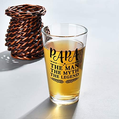 Dad Pint Beer Glass 15Oz, Papa Erkekler Efsane Efsane bira bardağı-Dad Gift for Dad New Dad Father Grandpa Husband-Komik