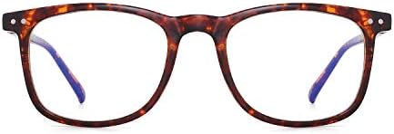 Anti-mavi gözlük kare Anti-yorgunluk bilgisayar oyunu gözlük erkekler ve kadınlar için (Kırmızı Leopar)