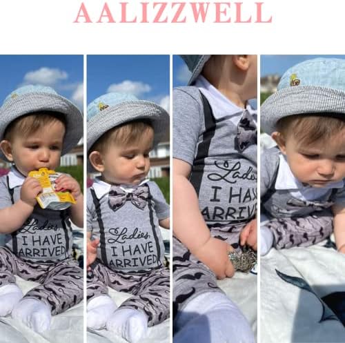Aalizzwell Preemie Yenidoğan Bebek Bebek Erkek Giysileri Bodysuit Romper Pantolon Şapka Kıyafet Güz Kış Seti