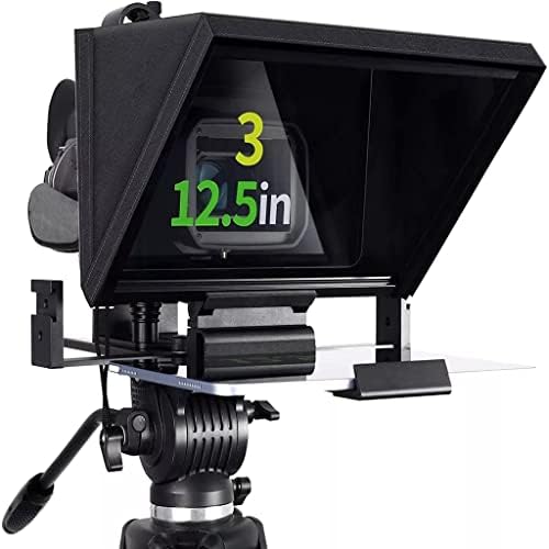 LDCHNH Metal Teleprompter 12.9Tabletler için 12 Ayarlanabilir Temperli Optik Cam, Geniş Açılı Kamera/Kamera Lensini