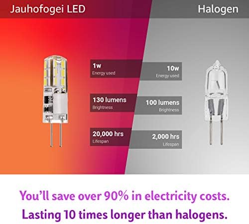 JAUHOFOGEI G4 LED Ampul 12v, Halojen Ampul 10W için 1 watt LED Değiştirme, Kabin Altı Puck Işığı için JC Tipi T3,