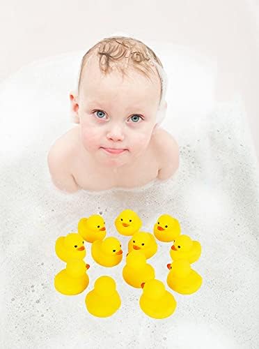 YUERFEILA Çocuklar Banyo oyuncak ördekler 50 ADET Mini lastik Ördekler Gıcırtı ve Şamandıra Ördekler Bebek Duş Oyuncak