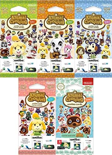 Video Oyunu Nintendo Animal Crossing Amiibo Kartları - Seri 1, 2, 3, 4 ve 5 - 5'li Paket - Toplam 15 Kart
