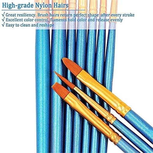 LUKEO 20 adet Pembe boya fırçası Seti Yuvarlak Sivri Ucu Boya Fırçaları Naylon Saç Sanatçısı Boya Fırçaları Akrilik