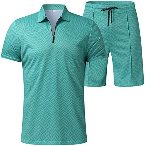 Xiloccer Erkek İki Parçalı Kıyafet 2023 Yaz Eşofman Zip Up Gömlek ve şort takımı Güzel Spor Erkekler için En İyi