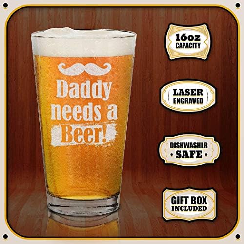 shop4ever Yeni Baba Baba Baba Üvey Baba için Komik Bira Bardağı Bardağı (Babanın ihtiyacı var)