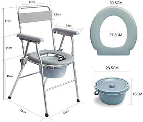LZLYER duş sandalyesi Tuvalet Küvet Taşınabilir Tuvalet Koltuk / Başucu Komodin Sandalye, Üst Yükleme ile Kolayca