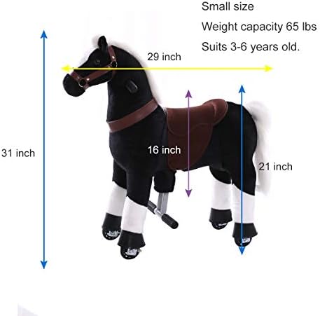 Gidygo Kids Ride On Pony Binicilik Yürüyüş Atı Peluş Hayvan 3 ila 6 Yaş Arası veya 65 Pound'a Kadar Çocuklar için