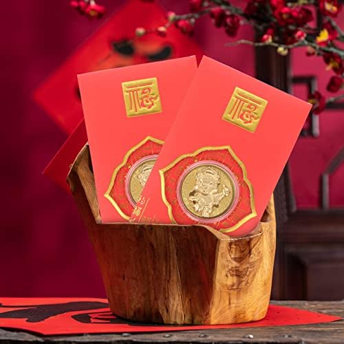 PRETYZOOM 2 adet Çin Yeni İşlemeli Kırmızı Paket Şanslı Para Çantası Çin Yeni Yılı Kırmızı Zarf Yıl Kırmızı Zarflar