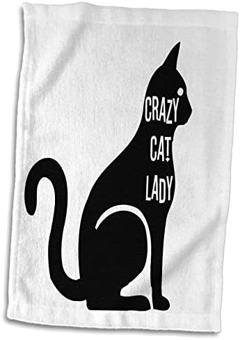 3dRose PS Hayvanlar - Çılgın Kedi Bayan - Havlular (twl-192782-3)