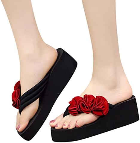 PEIMENG kadın Platformu Kama Sandalet Tembel Flip Flop Üzerinde Kayma Kemer Desteği Üzerinde Klip Yumuşak Tabanlar